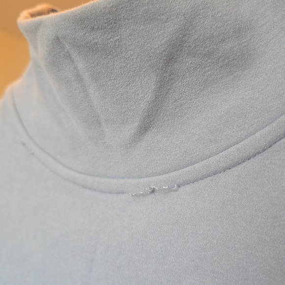 PopFlex Light Blue Crewneck Pullover with Ribbed Cuff Detail As Is - Picture 3 of 7